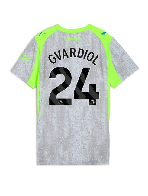 Ženski Nogometna dresi replika Manchester City Josko Gvardiol #24 Tretji 2025-26 Kratek rokav Ženski Nogometna dresi replika Manchester City Josko Gvardiol #24 Tretji 2025-26 Kratek rokav